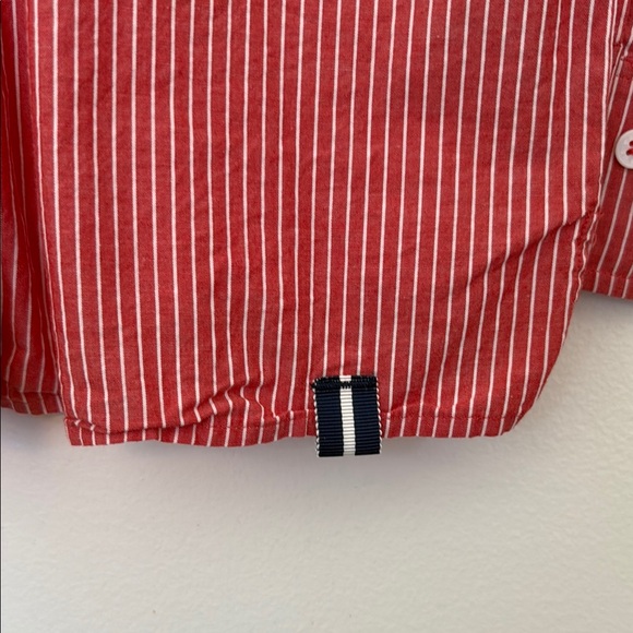 COURT & ROWE Red and White Pinstripe Moi Aussi Preppy Button Down Shirt - Picture 7 of 10